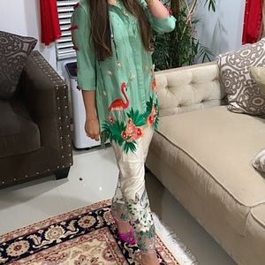 Flamingo Designer top and pants set size small